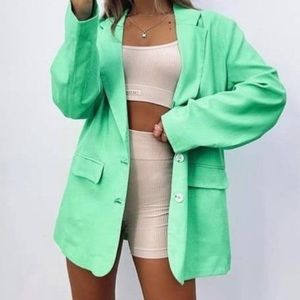 White Fox Green Blazer